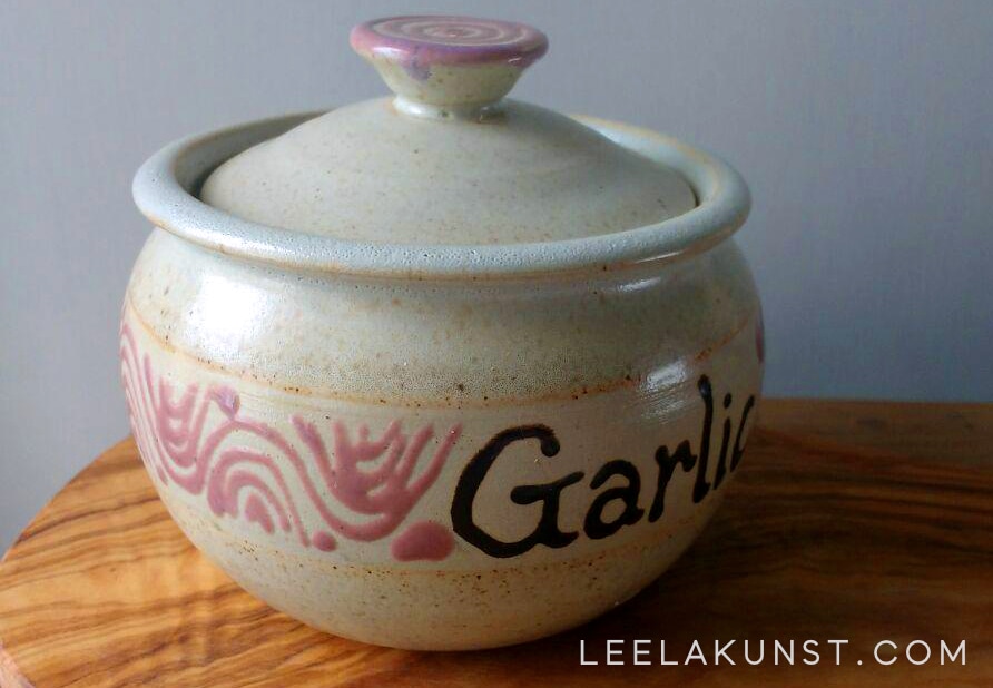 Ceramic garlic keeper jar